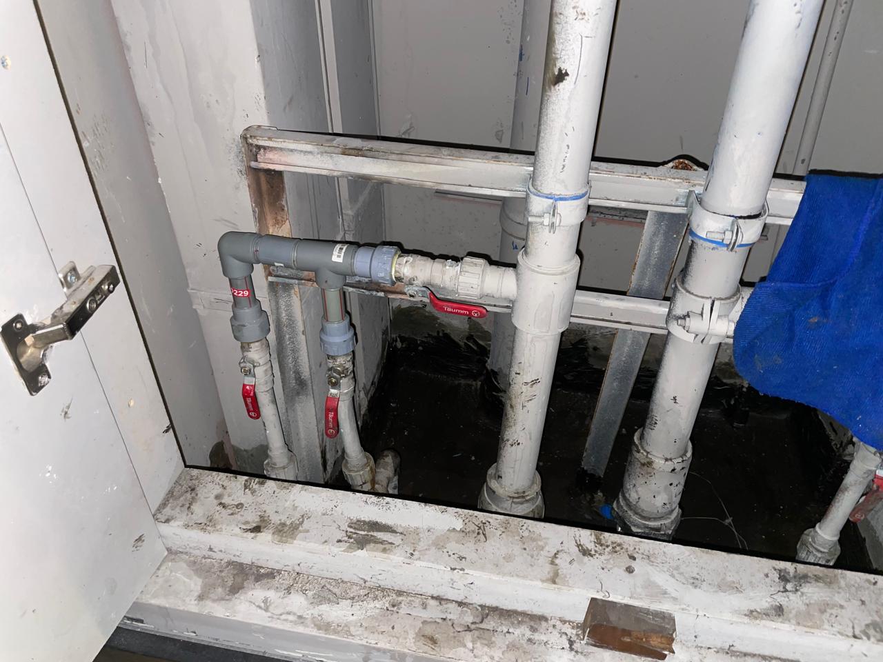 Válvula gris instalada